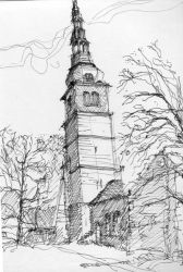 Bad Frankenhausen Schiefer Kirchturm 1988